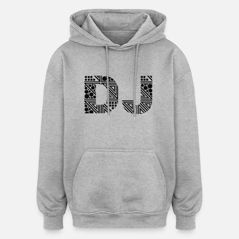 DJ - Sweat à capuche oversize unisexe - gris chiné