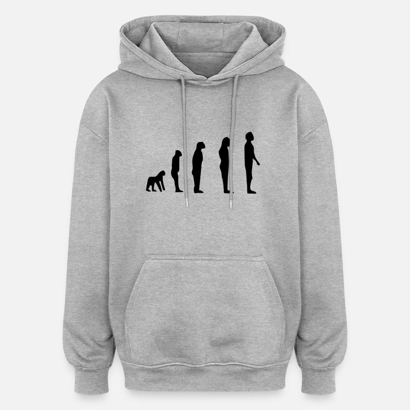 Evolution darwin - Oversized Unisex Hoodie - heather grey