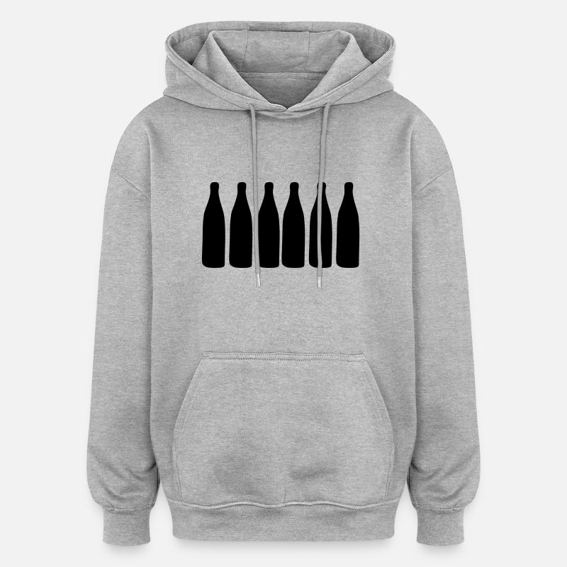 bierflaschen2 - Oversized Unisex Hoodie - Grau meliert