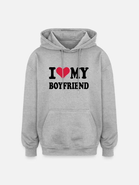 Boyfriend - Freund - Oversized Unisex Hoodie - Grau meliert