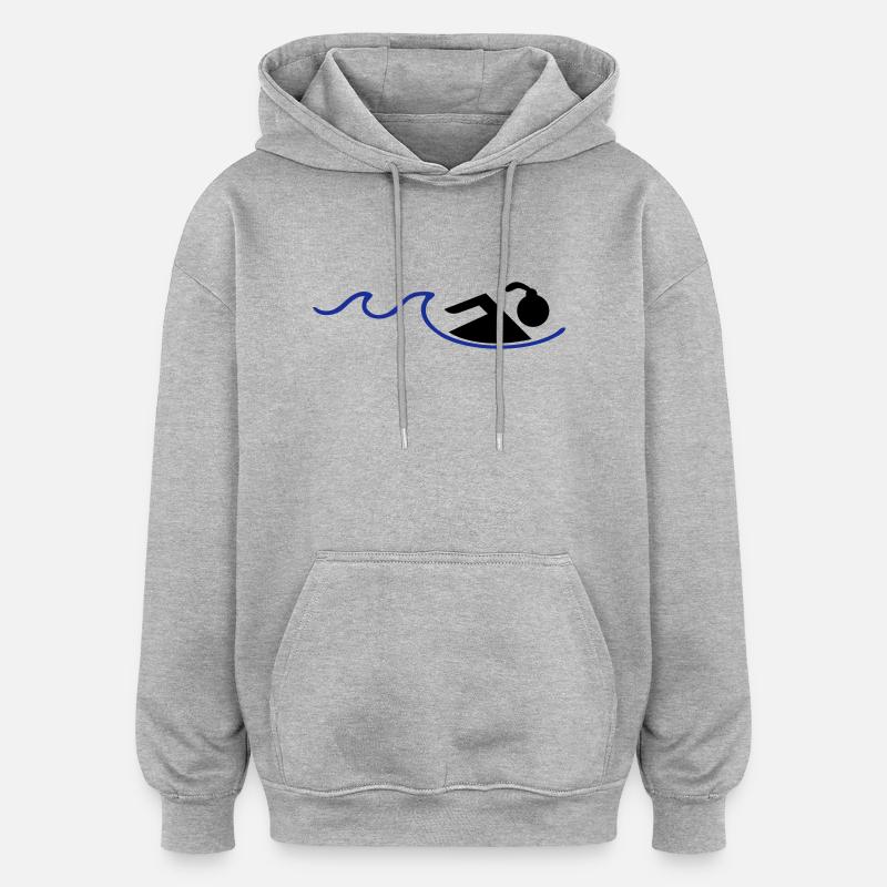 schwimmerin - Oversized Unisex Hoodie - Grau meliert