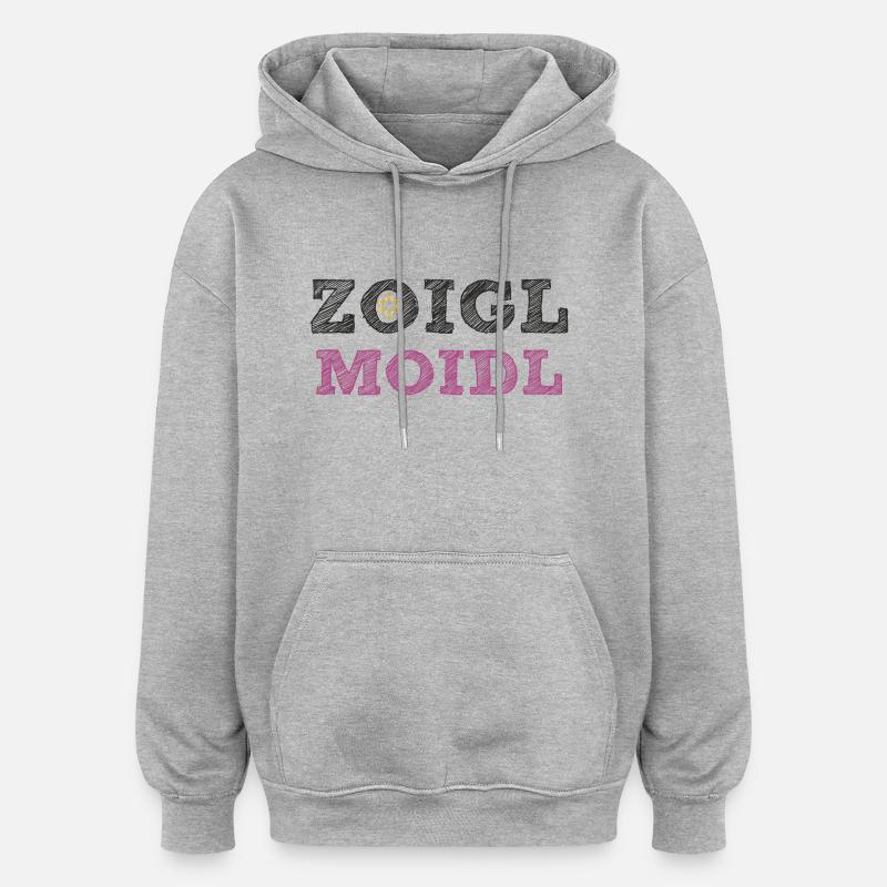 Zoigl Moidl - Oversized Unisex Hoodie - Grau meliert