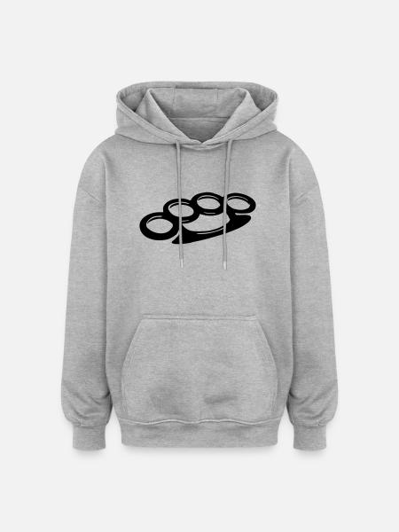 Schlagring - Oversized Unisex Hoodie - Grau meliert