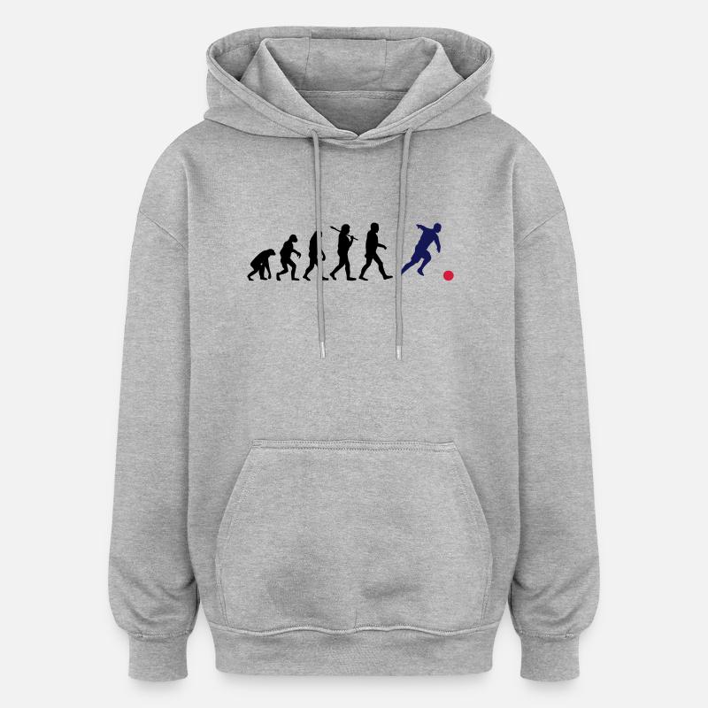 EVOLUTION FOOTBALL - Sweat à capuche oversize unisexe - gris chiné