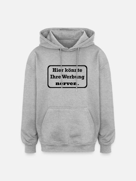 Werbung - Oversized Unisex Hoodie - Grau meliert