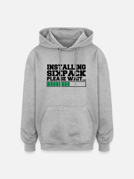 INSTALLING SIXPACK 2 - Sweat à capuche oversize unisexe - gris chiné