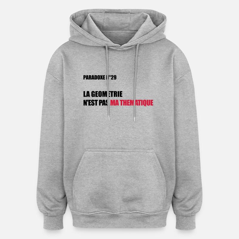 PARADOXE geometrie - Sweat à capuche oversize unisexe - gris chiné