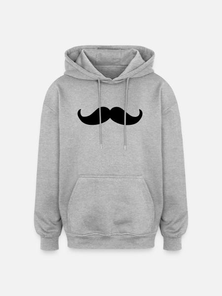 moustache - Oversized Unisex Hoodie - heather grey
