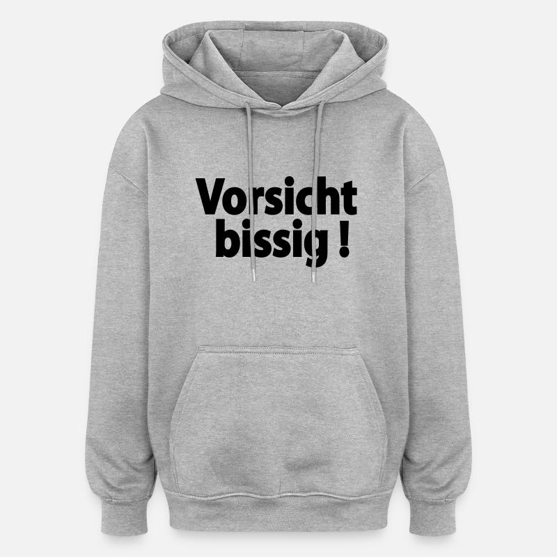 vorsicht_bissig - Oversized Unisex Hoodie - Grau meliert