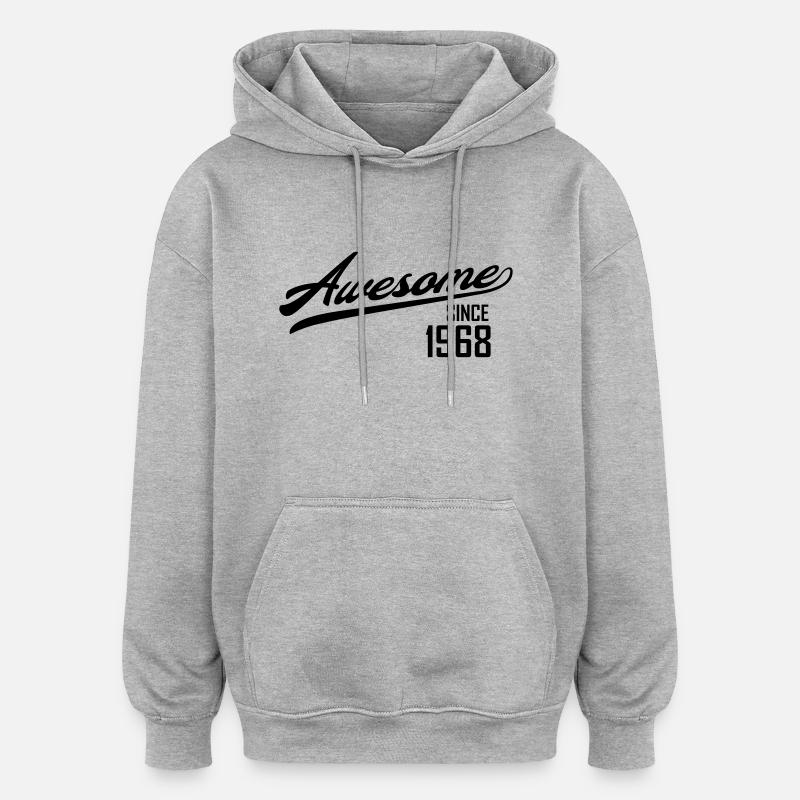 Awesome Since 1968 - Sweat à capuche oversize unisexe - gris chiné