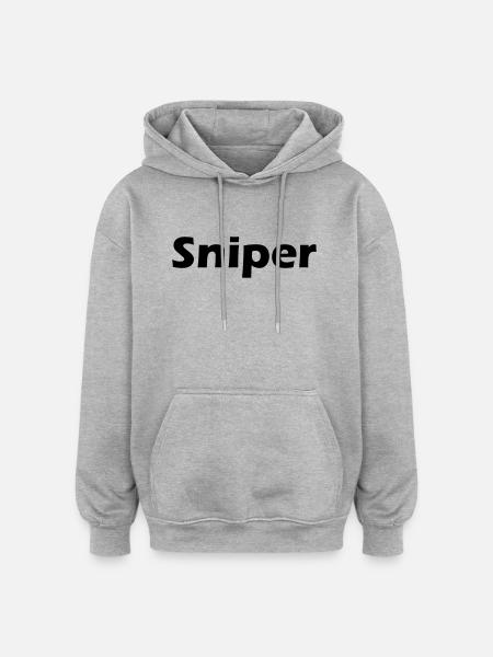 Sniper JH - Oversized Unisex Hoodie - Grau meliert