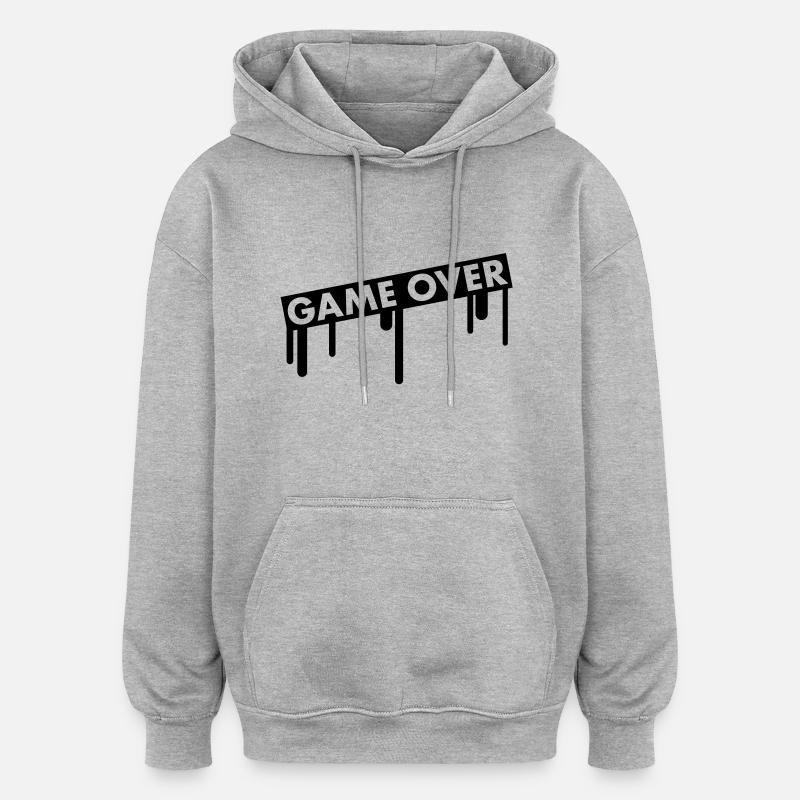 game_over - Sweat à capuche oversize unisexe - gris chiné