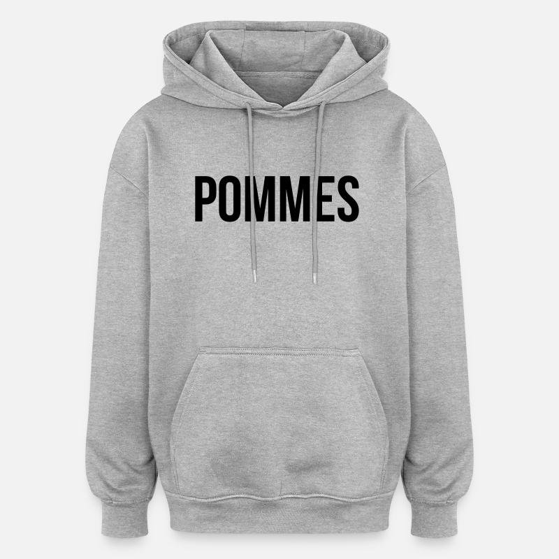 Pommes - Oversized Unisex Hoodie - Grau meliert