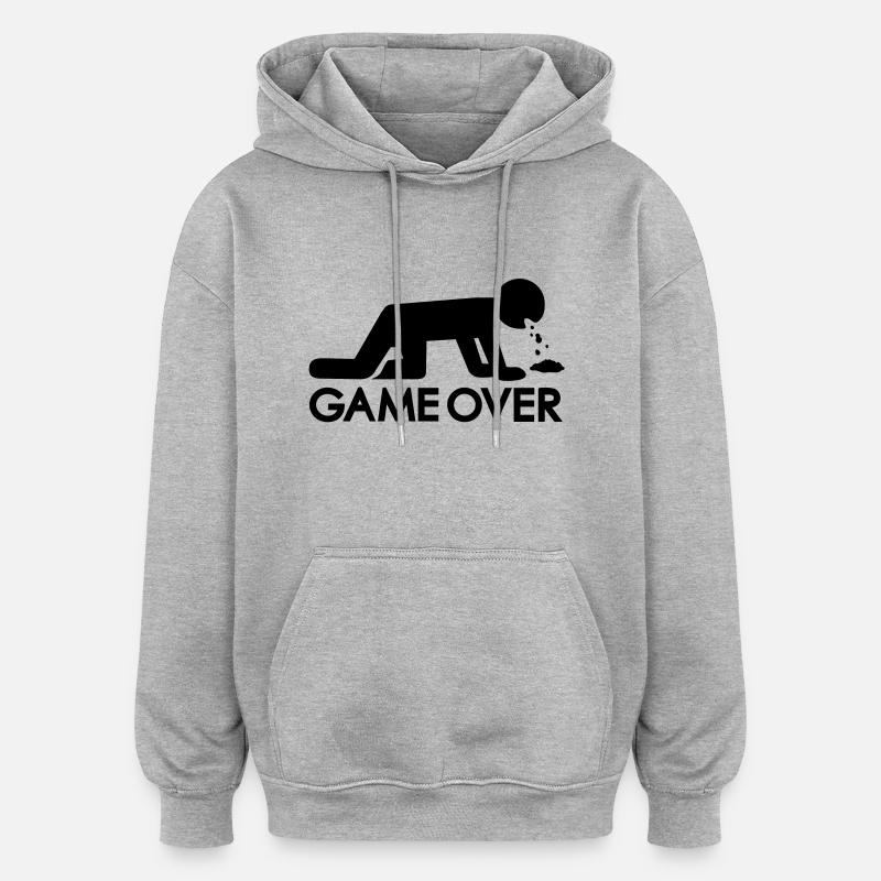 Alcool - Sweat à capuche oversize unisexe - gris chiné