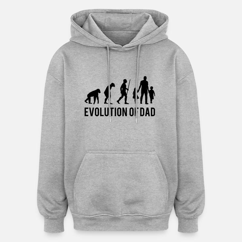 Evolution of Dad - Oversized Unisex Hoodie - heather grey