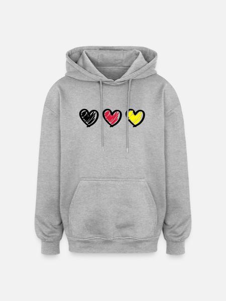 Heart for Germany - Oversized Unisex Hoodie - heather grey