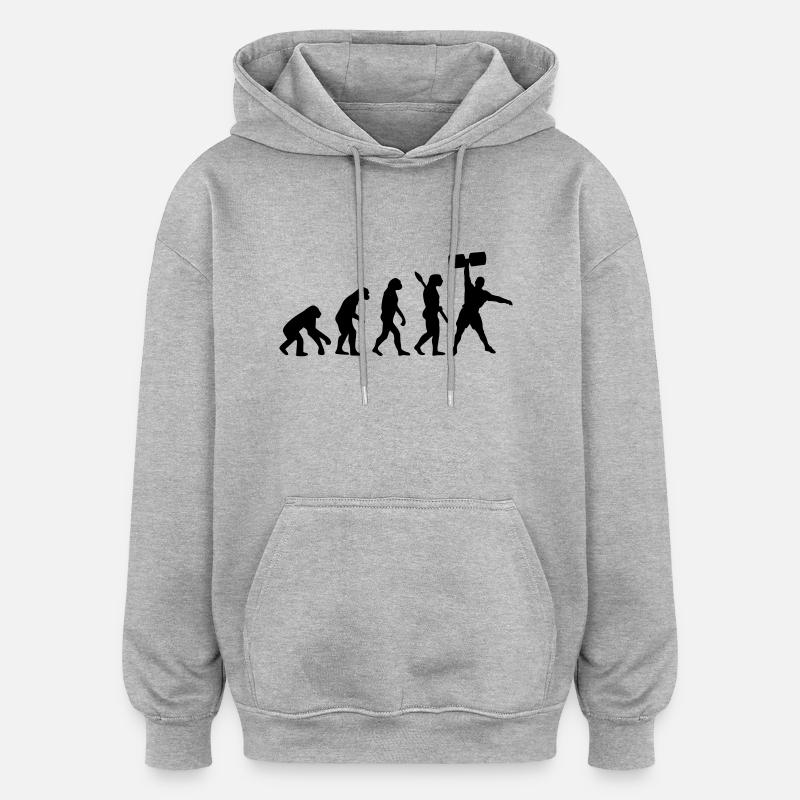 Evolution of Strongman - Sweat à capuche oversize unisexe - gris chiné