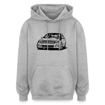 W204 - Oversized Unisex Hoodie - heather grey - Front - Noah (186cm)
