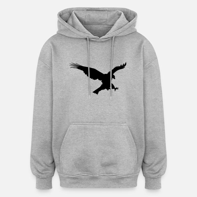 Adler anflug - Oversized Unisex Hoodie - Grau meliert