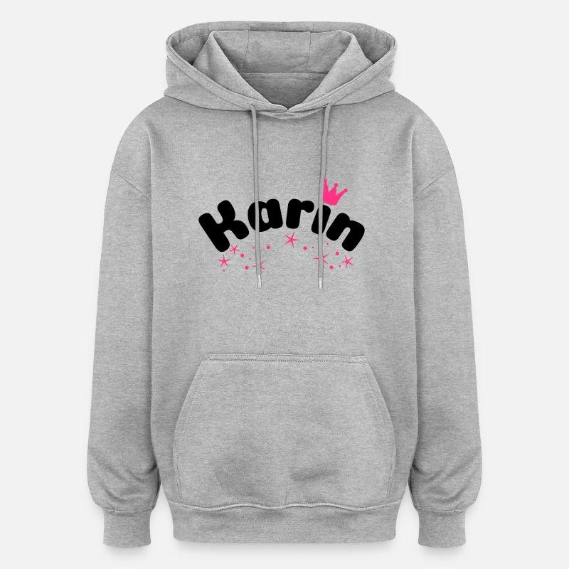 Karin - Sweat à capuche oversize unisexe - gris chiné