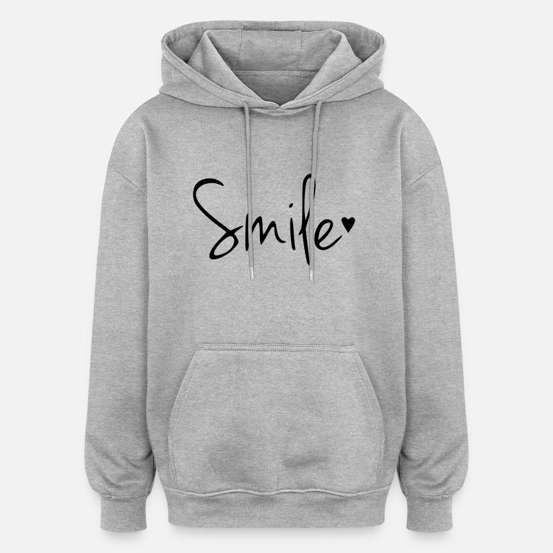 Rires Smile - Sweat à capuche oversize unisexe - gris chiné