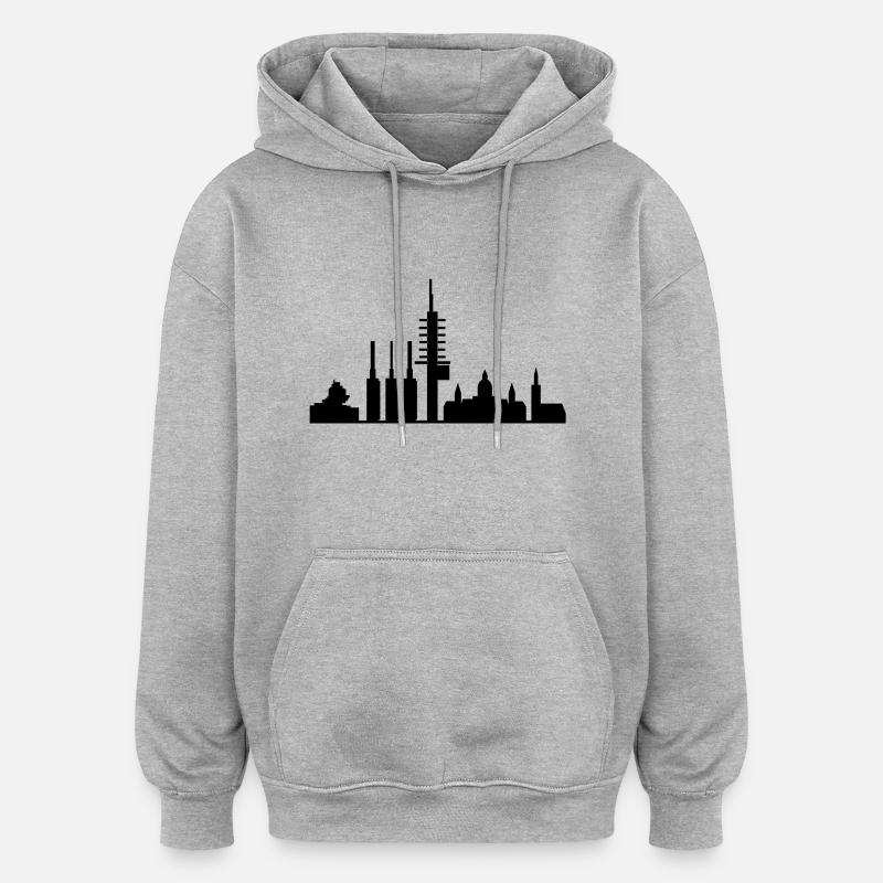hannover - Oversized Unisex Hoodie - Grau meliert