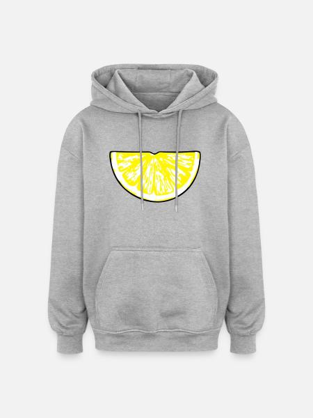 lemon_slice - Sweat à capuche oversize unisexe - gris chiné