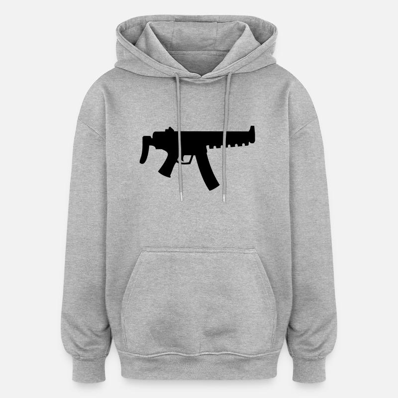 airsoft___f1 - Sweat à capuche oversize unisexe - gris chiné
