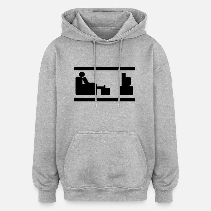 tv - Sweat à capuche oversize unisexe - gris chiné
