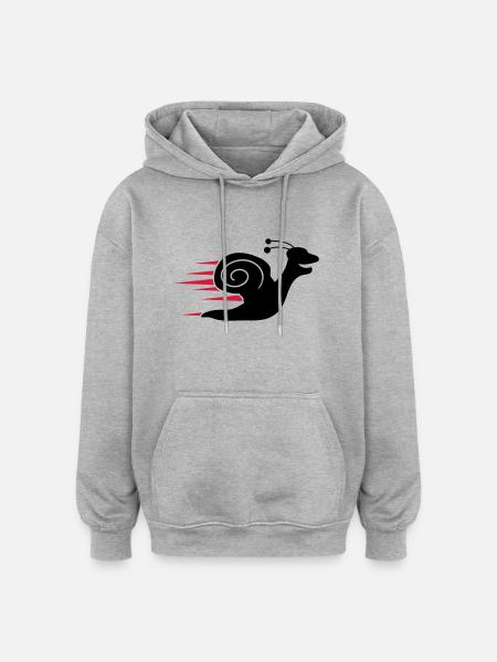 Fast Snail - Oversized Unisex Hoodie - heather grey