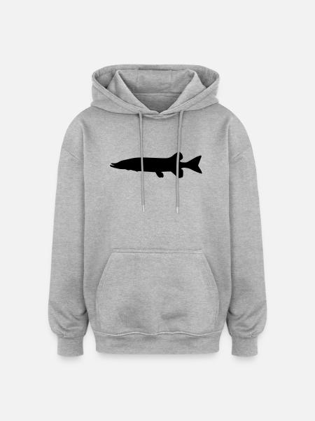 Fish Pike - Oversized Unisex Hoodie - heather grey