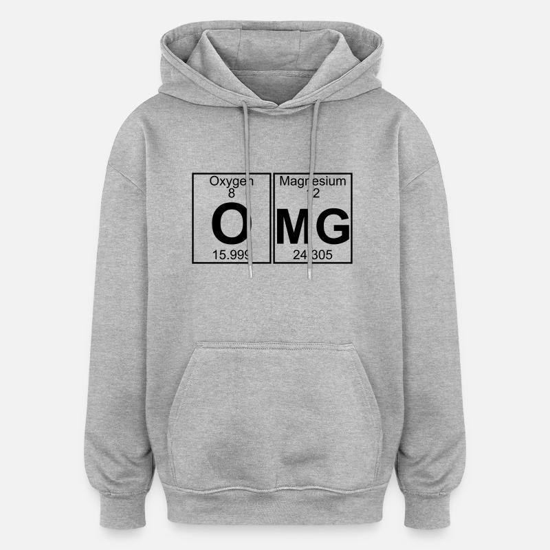 O-Mg (omg) - Full - Sweat à capuche oversize unisexe - gris chiné