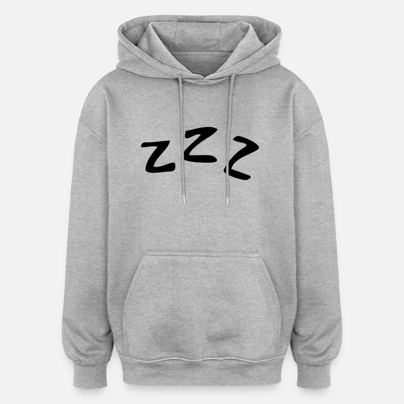 Sleeping ZZZ - Sweat à capuche oversize unisexe - gris chiné