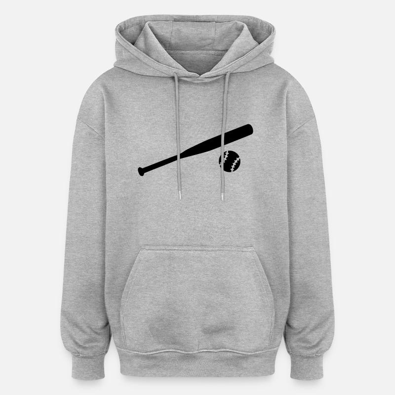 Baseball - Sweat à capuche oversize unisexe - gris chiné