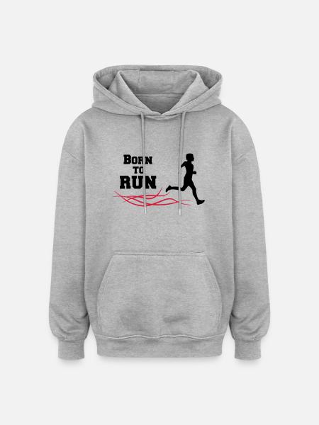 born to run - Oversized Unisex Hoodie - heather grey
