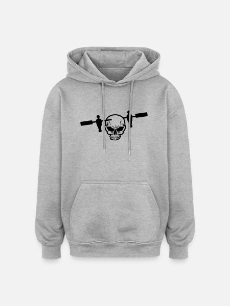 Tischfussball - Oversized Unisex Hoodie - Grau meliert