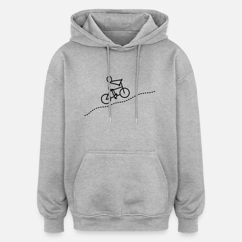 Cyclist - uphill - Oversized Unisex Hoodie - heather grey
