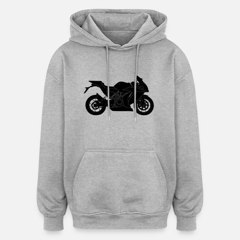 Motocyclette - Sweat à capuche oversize unisexe - gris chiné