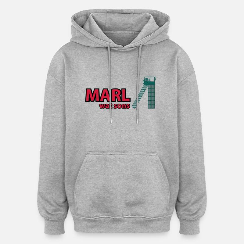 marl - Oversized Unisex Hoodie - Grau meliert