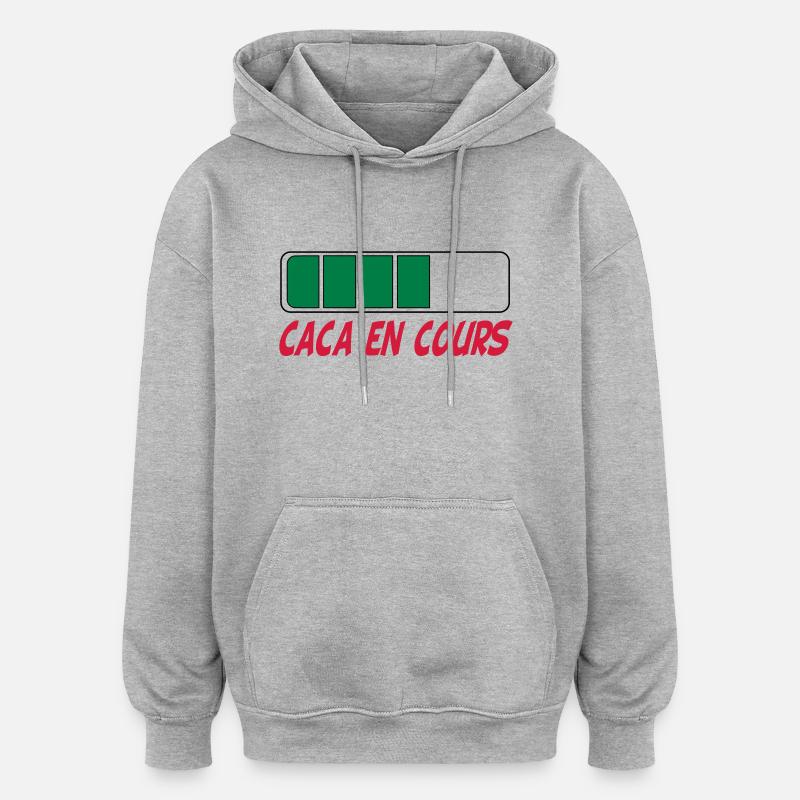 Caca en cours - Sweat à capuche oversize unisexe - gris chiné