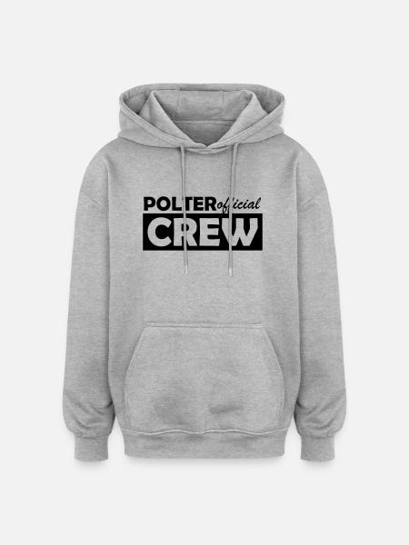 polter crew official - Oversized Unisex Hoodie - Grau meliert