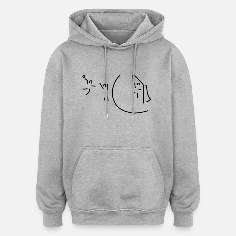 handballer vor tor - Oversized Unisex Hoodie - Grau meliert