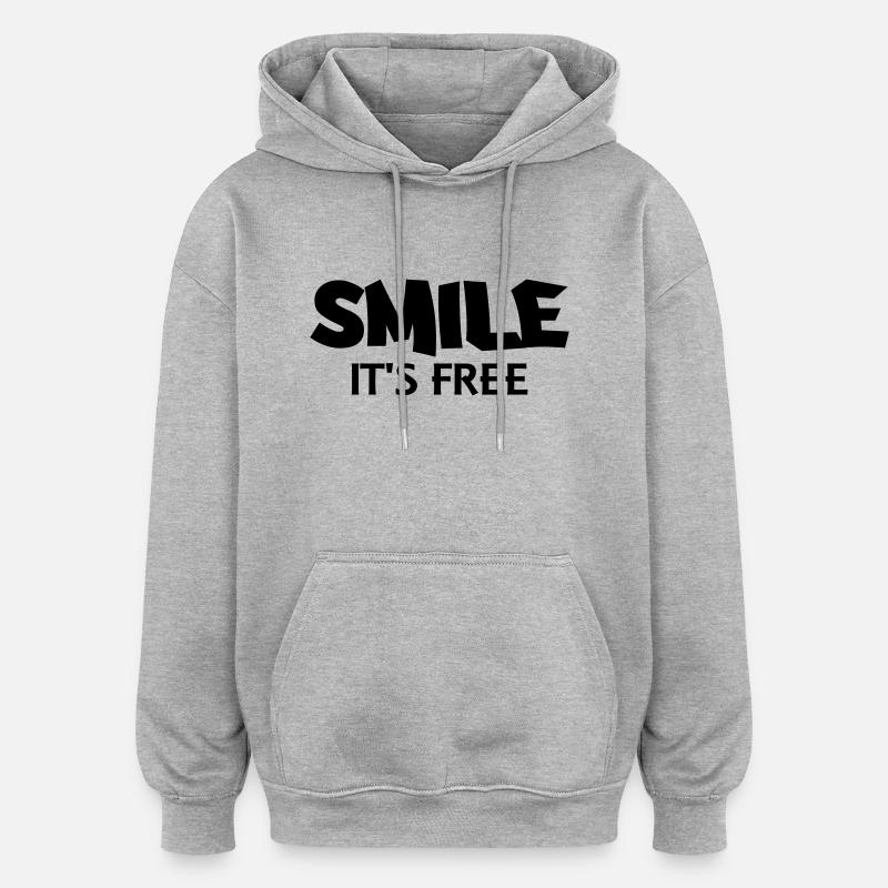 Smile - It's free - Oversized Unisex Hoodie - heather grey