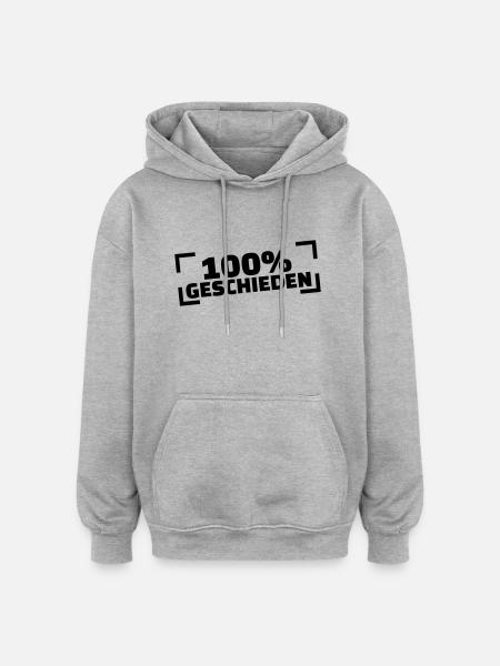 Geschieden - Oversized Unisex Hoodie - Grau meliert
