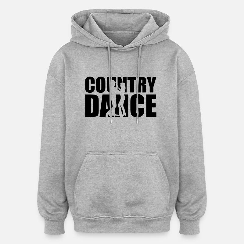 Country dance - Sweat à capuche oversize unisexe - gris chiné