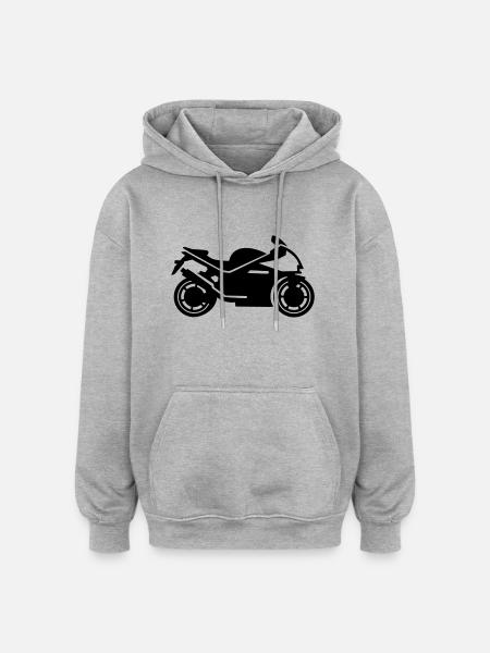 Motocycle - Sweat à capuche oversize unisexe - gris chiné