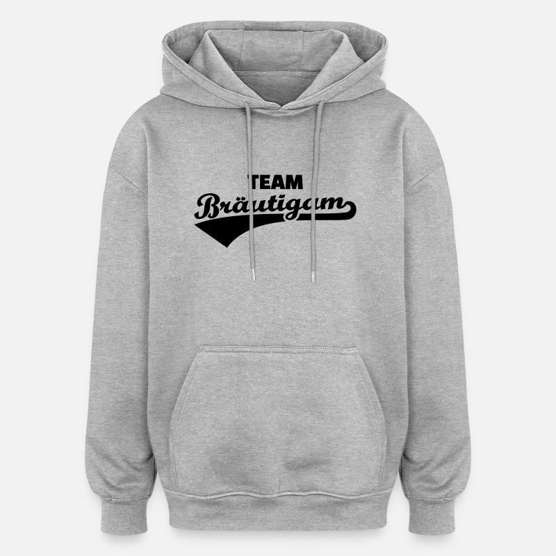 Team Bräutigam - Oversized Unisex Hoodie - Grau meliert