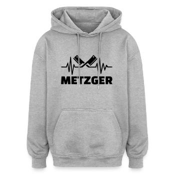 Metzger - Oversized Unisex Hoodie - Grau meliert - Vorne - Noah (186cm)