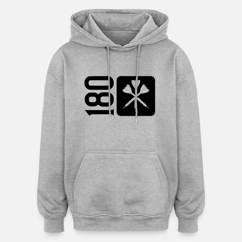 darts icon 180 - Oversized Unisex Hoodie - Grau meliert