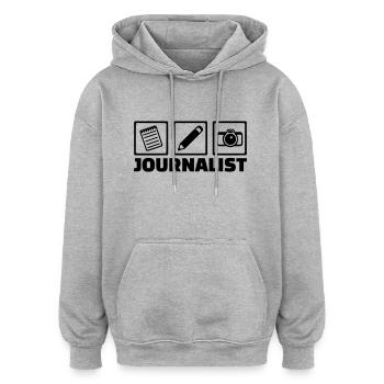 Journalist - Oversized Unisex Hoodie - heather grey - Front - Noah (186cm)